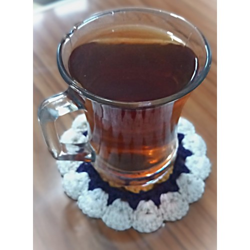 Bardak altlığı El yapımı örgü - Çap 10 cm-sarı-siyah-beyaz (4 lü paket) Bardak altlığı El yapımı örgü - Çap 10 cm-sarı-siyah-beyaz (4 lü paket)