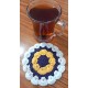 Bardak altlığı El yapımı örgü - Çap 10 cm-sarı-siyah-beyaz (4 lü paket) Bardak altlığı El yapımı örgü - Çap 10 cm-sarı-siyah-beyaz (4 lü paket)