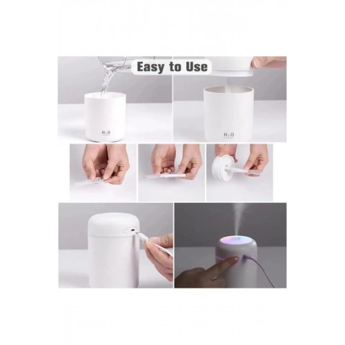 H2O Humidifier, Mini Oda Nemlendirici, 300 Ml Usb Renkli Oda Nemlendirici
