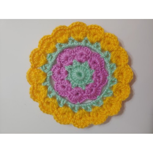 Bardak altlığı El yapımı örgü - Çap 10 cm-Karışık Bardak altlığı El yapımı örgü - Çap 10 cm-Karışık