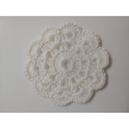 Bardak altlığı El yapımı örgü - Çap 10 cm-beyaz Bardak altlığı El yapımı örgü - Çap 10 cm-beyaz