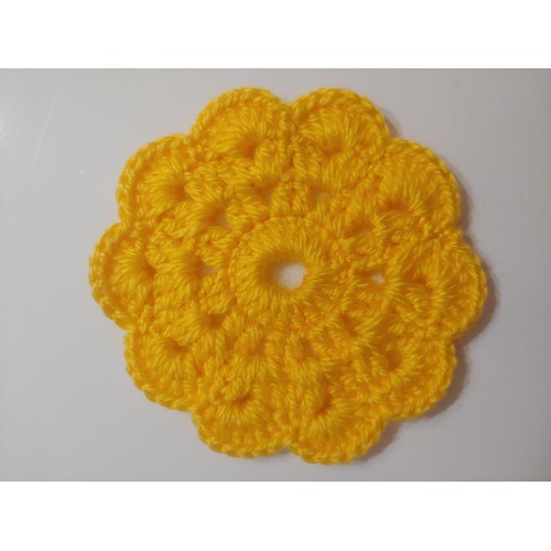 Bardak altlığı El yapımı örgü - Çap 10 cm-sarı Bardak altlığı El yapımı örgü - Çap 10 cm-sarı