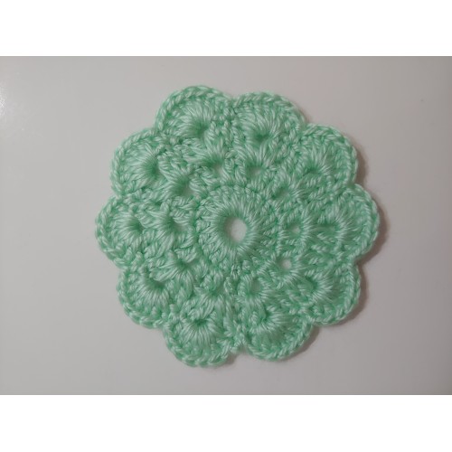 Bardak altlığı El yapımı örgü - Çap 10 cm-Yeşil Bardak altlığı El yapımı örgü - Çap 10 cm-Yeşil