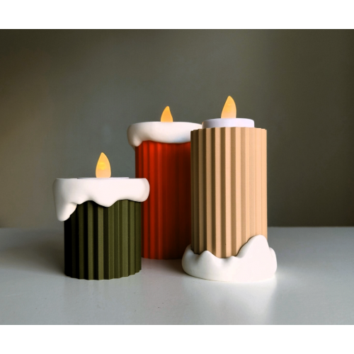Minimalist yılbası mumluk (3lü)