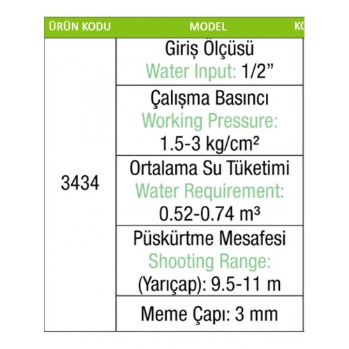 3434 Ts 80B2 Açılı Plastik Sprink 1/2 3434 Ts 80B2 Açılı Plastik Sprink 1/2