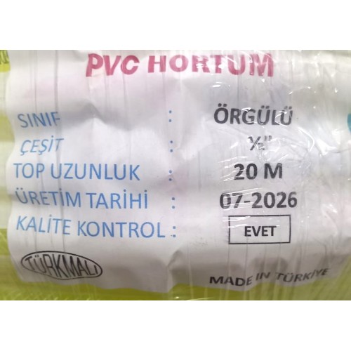 Sulama Hortumu 1/2" Market tipi 1. kalite Örgülü metre satışı 
